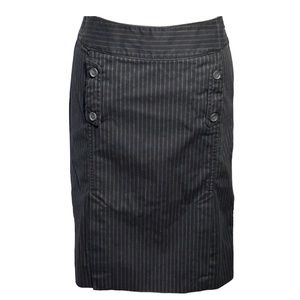 Banana Republic black bottom front vertical Stripe Cotton Stretch Skirt Size 4